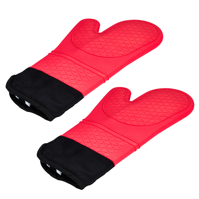 wholesale custom heat resistant long handle silicone oven mitts silicone