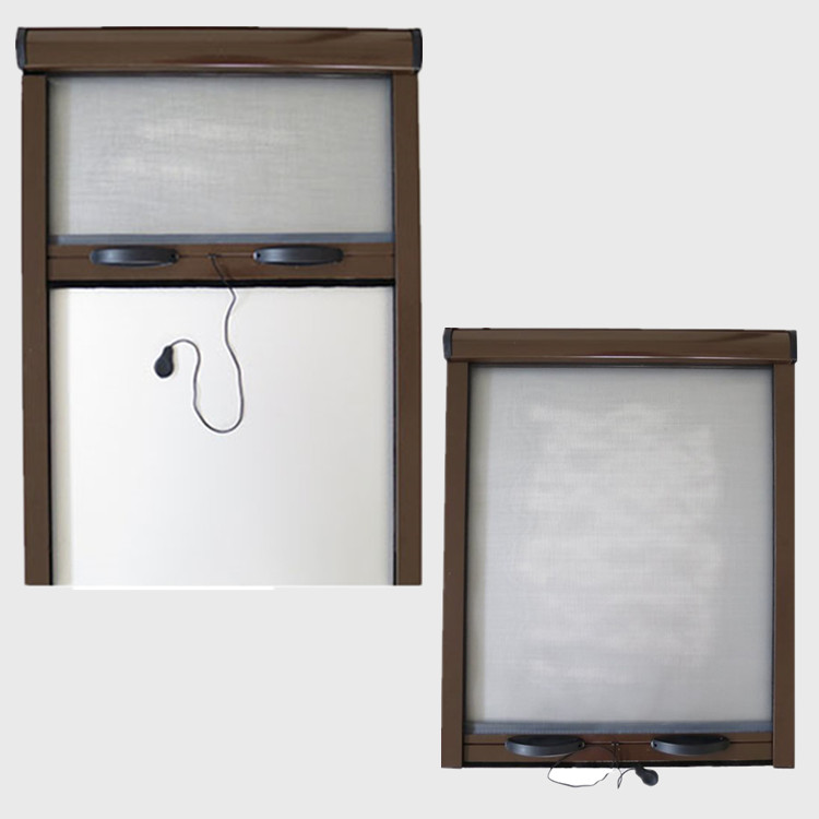 Roll up insect screen window with fly screen