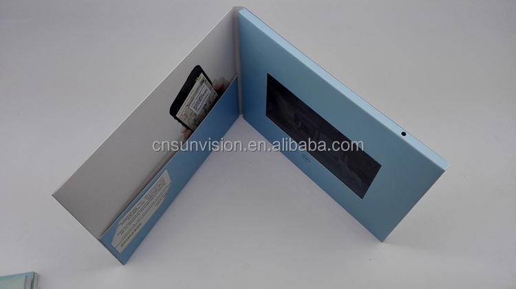 7 дюймов lcd видео брошюра карты с Карманный держатель