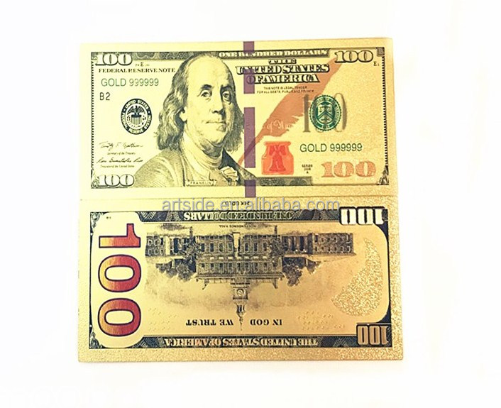 10 шт./лот цветные банкноты США 100 долларов банкноты в 24K позолоченные бумажные деньги для подарков