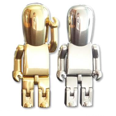 Дешевая рекламная Милая модель usb-накопителя золотого и серебряного цвета на заказ