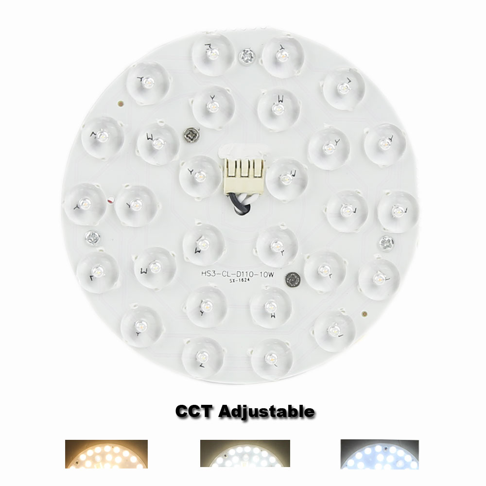 Светодиодный потолочный модуль HOSLIGHT C3 10 Вт, регулируемый светильник CCT 2835 SMD, печатная плата, лампа с магнитом, прямой ток 220 В, Круглый без драйвера