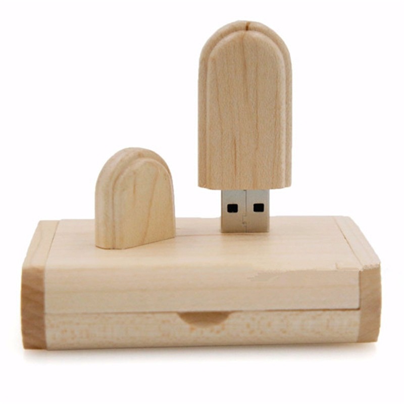 Деревянный USB-флеш-накопитель с деревянной коробкой, U-диск с лазерной гравировкой