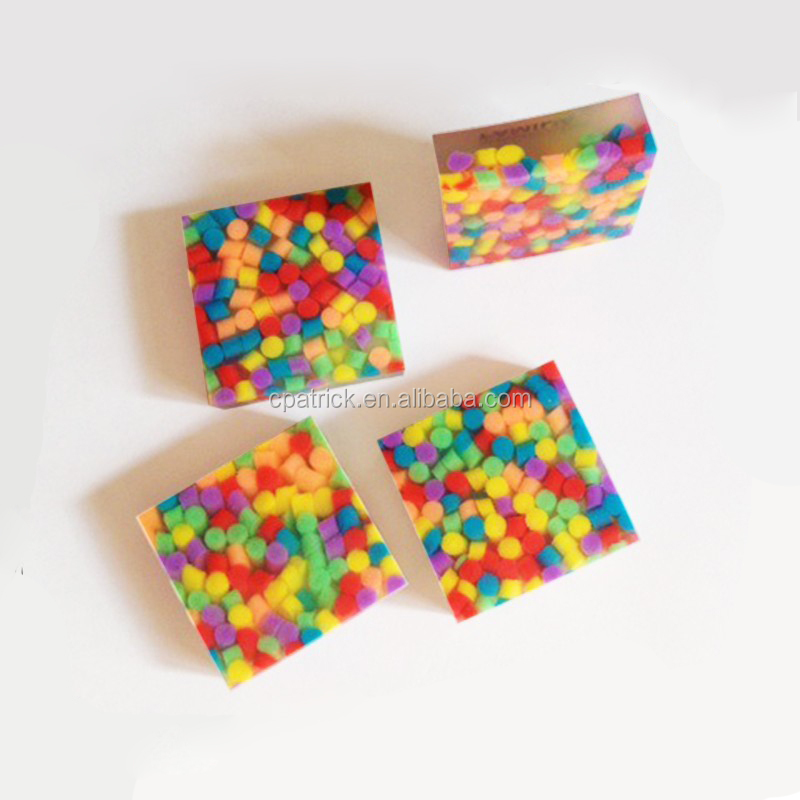 cute colors 4x4x1 cm jelly rainbow eraser for students