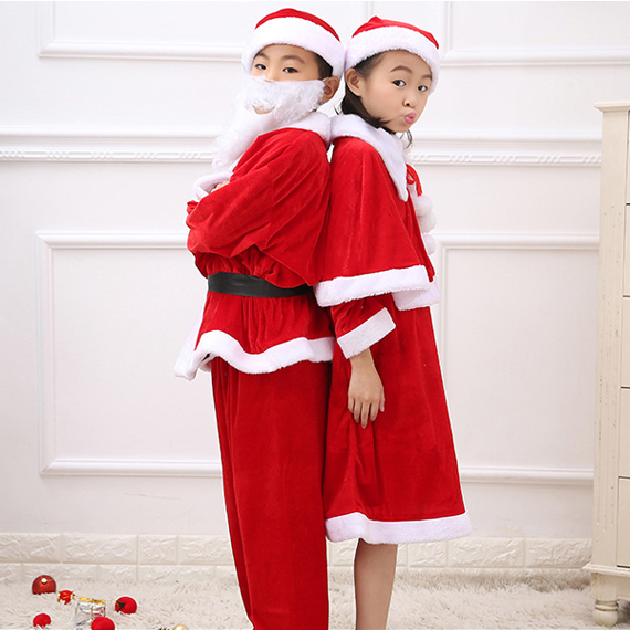 Red Flannelette Children Christmas Costume