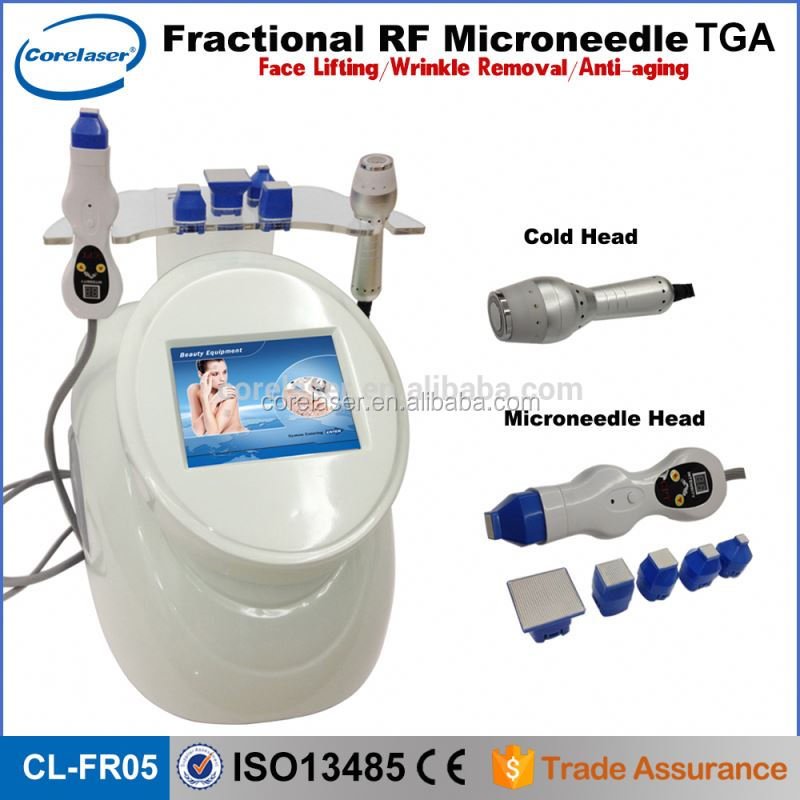 2016 портативный 2 в 1 долевое рф microneedle и холодная голова для ухода за кожей салон машины