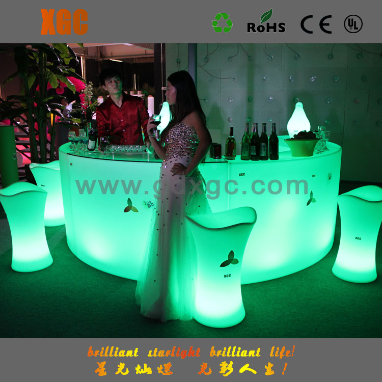 Colorful LED Bar counter,light up curved bar counter,bar furniture lounge