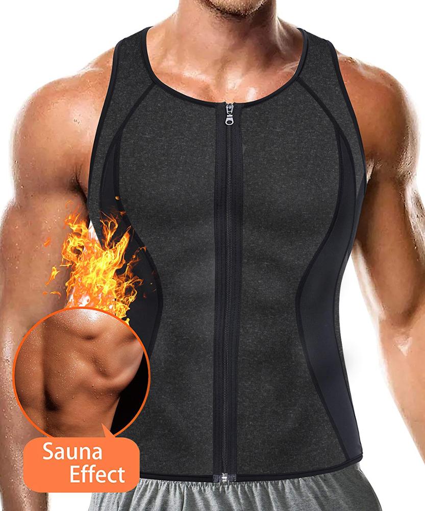 Hot sale Men waist sweat vest workout trainer tank top weight loss compression shirts neoprene sauna suit