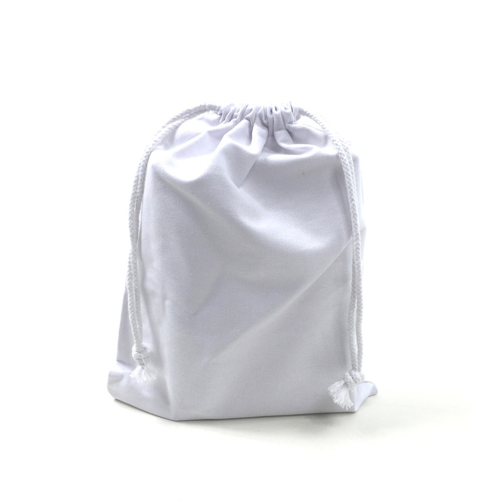 Оптовая продажа плотная органическая ткань Полиэстер drawstring Сумка Белый