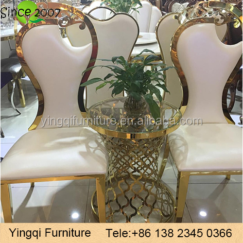 Luxury Golden French style modern stainless steel dining chair