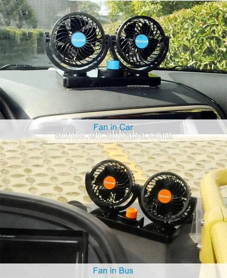 2019 новейший дизайн 360 Вращающийся Бесплатная Регулировка Dual Head Авто охлаждающий воздушный вентилятор автомобиля Мощный Тихий 2 скорости вращающийся