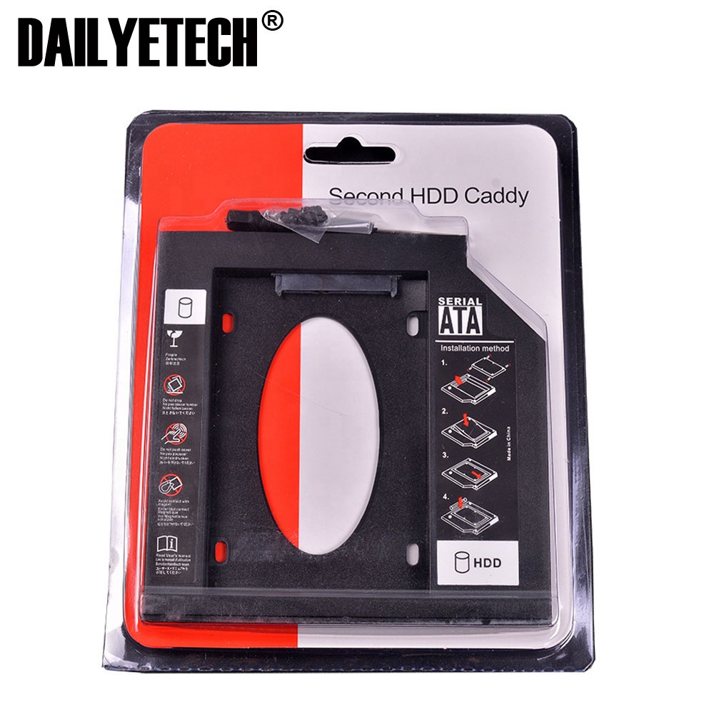 SATA 2nd HDD SSD жесткий диск Caddy чехол для 12,7 мм универсального ноутбука CD / DVD-ROM