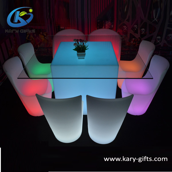 Rgb свет цвет ресторан led мебель стол и барокко стул