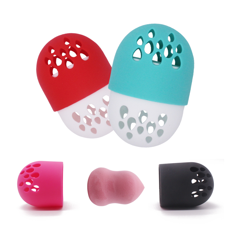 Travel Case, Beauty Sponge Holder Makeup Silicone Carrying Case for Foundation Blending Sponge Storage