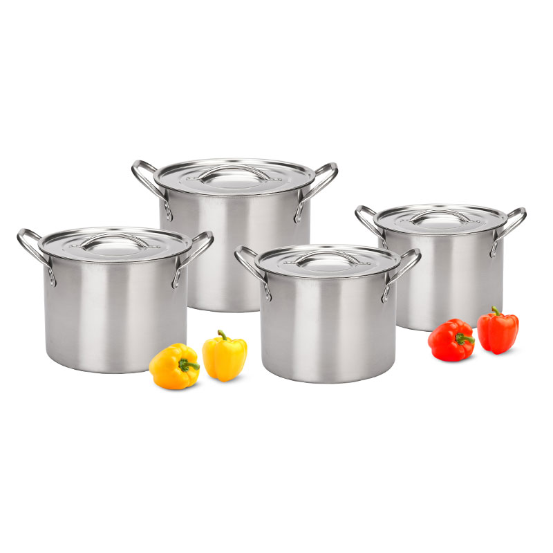 8pcs Stainless Steel Stock Pot Sets Steel Cookware Set