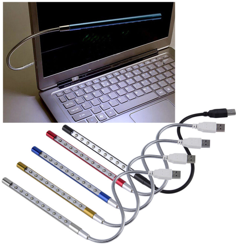 Светодиодные USB-лампы для чтения, светильник, мини-ночник, настольная лампа, гибкий портативный блок питания, настольный светильник для чтения для ПК, ноутбука, 10 светодиодов