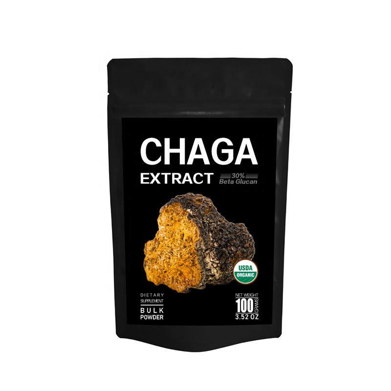 100% натуральный органический экстракт горячей воды Chaga, 30% бета-глюкан, инононус обликуса, порошок 100 г/пакет