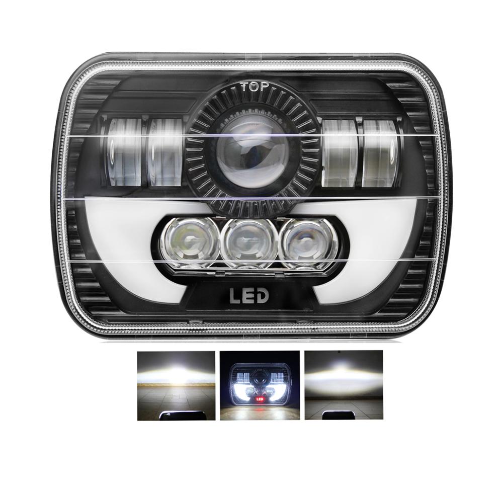 55W 25W Angle Eyes Position Light Truck 12V 7X6" 5x7 Led Headlight Light