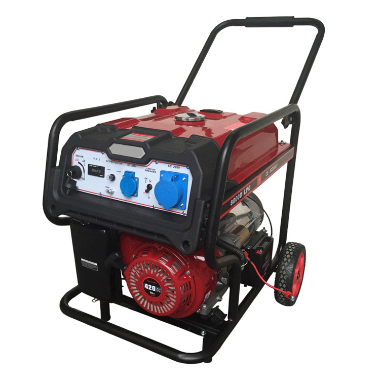 Multi Fuel 380V AC 3 Phase 15HP 6.5KW 7KW Gasoline CNG LPG Generator