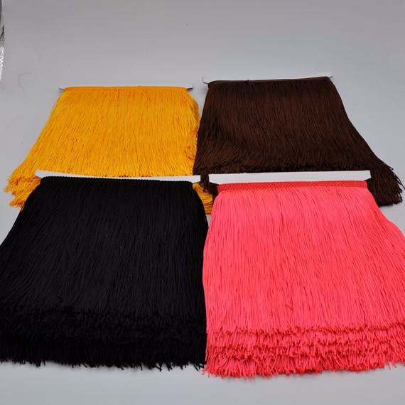 Wholesale More Size Polyester Fringe Trim for Latin Dress Decoration Textile Accessories Trim Lace polyester Fiber