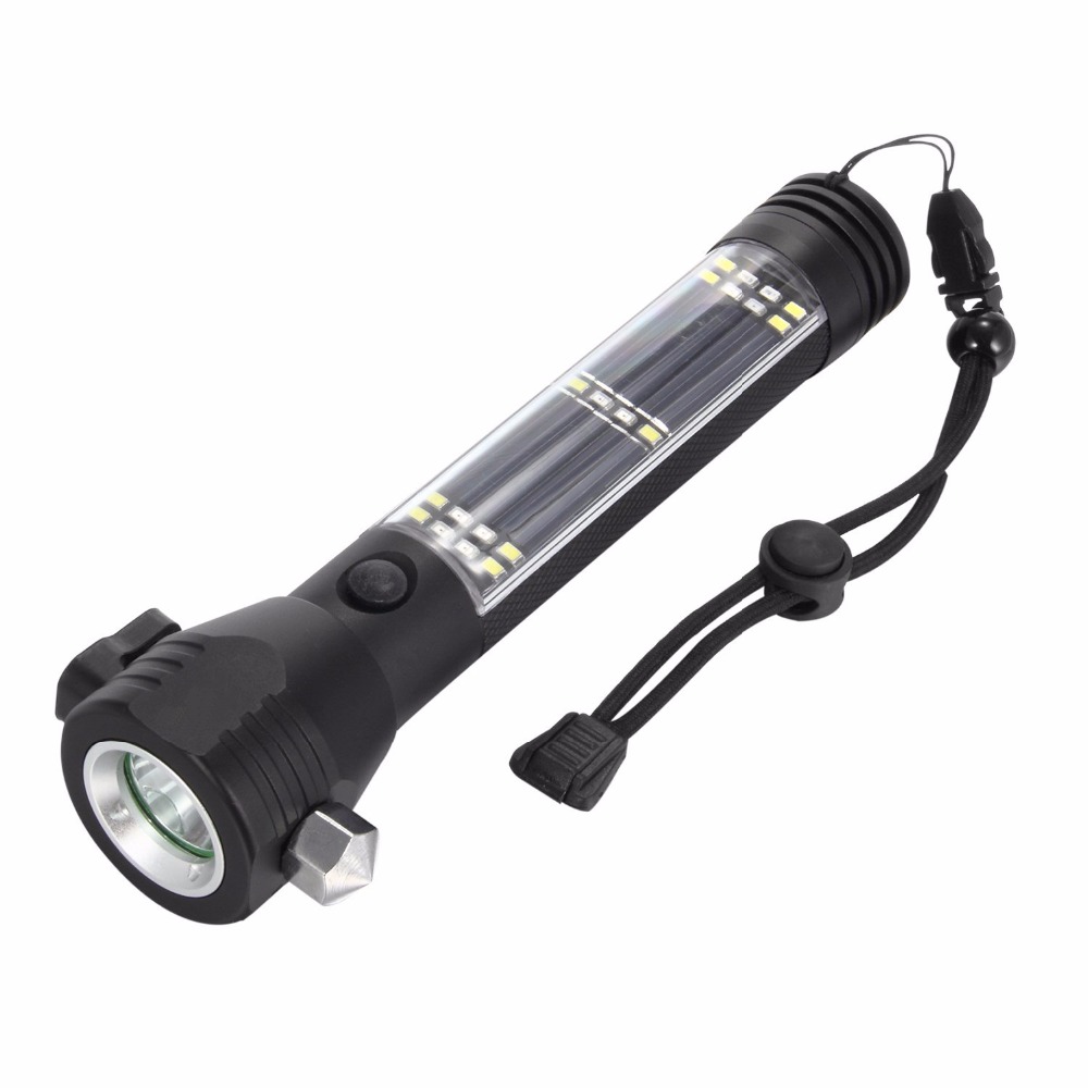 Multi-functional Solar Rechargeable Flashlight Magnetic Led Light Car Work Light USB Rechargeable Flashlight