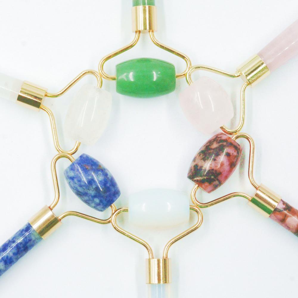Natural Facial Beauty Massage Tool Face Thin Natural Pink Stone Biological Foot massager Jade Roller