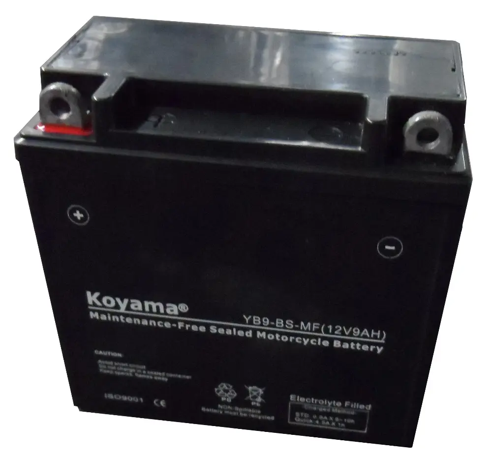 Factory sealed maintenacne free 12V9Ah  motorcycle battery manufacturer 12N9-BS for motor starting