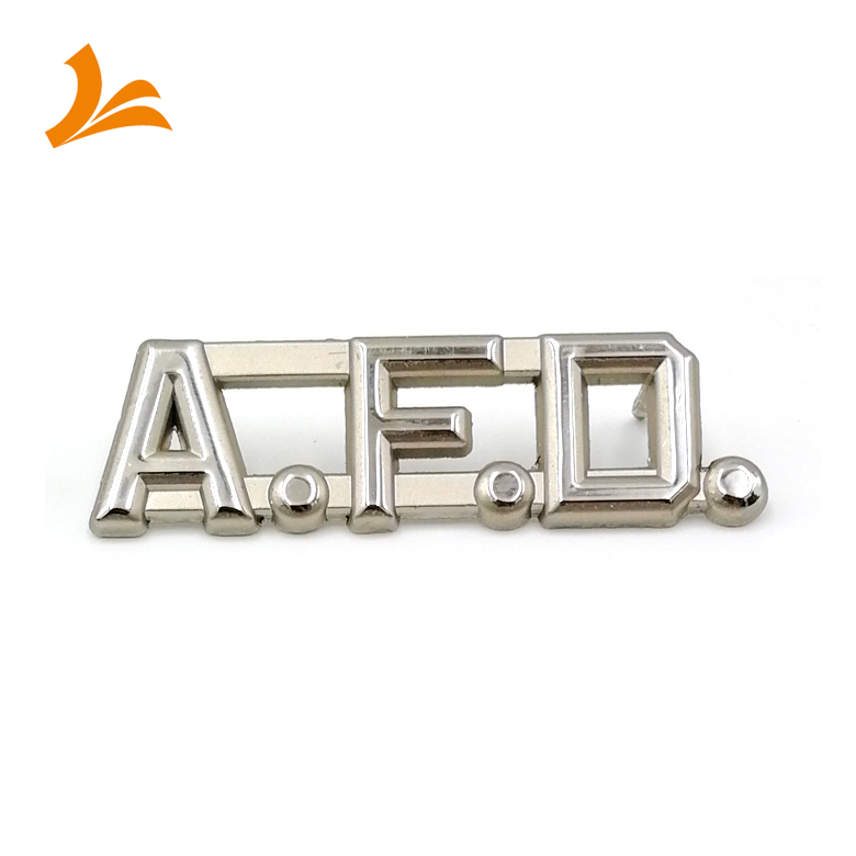 China custom top quality nickel plating pins no color enamel pins custom lapel pins