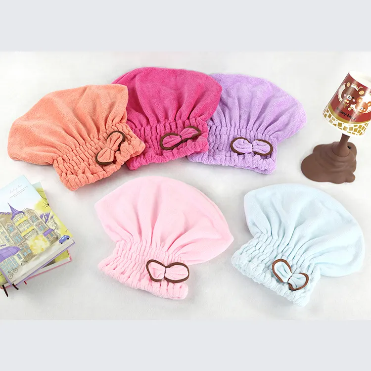 New product reusable elastic microfiber wrap towel shower hair drying cap