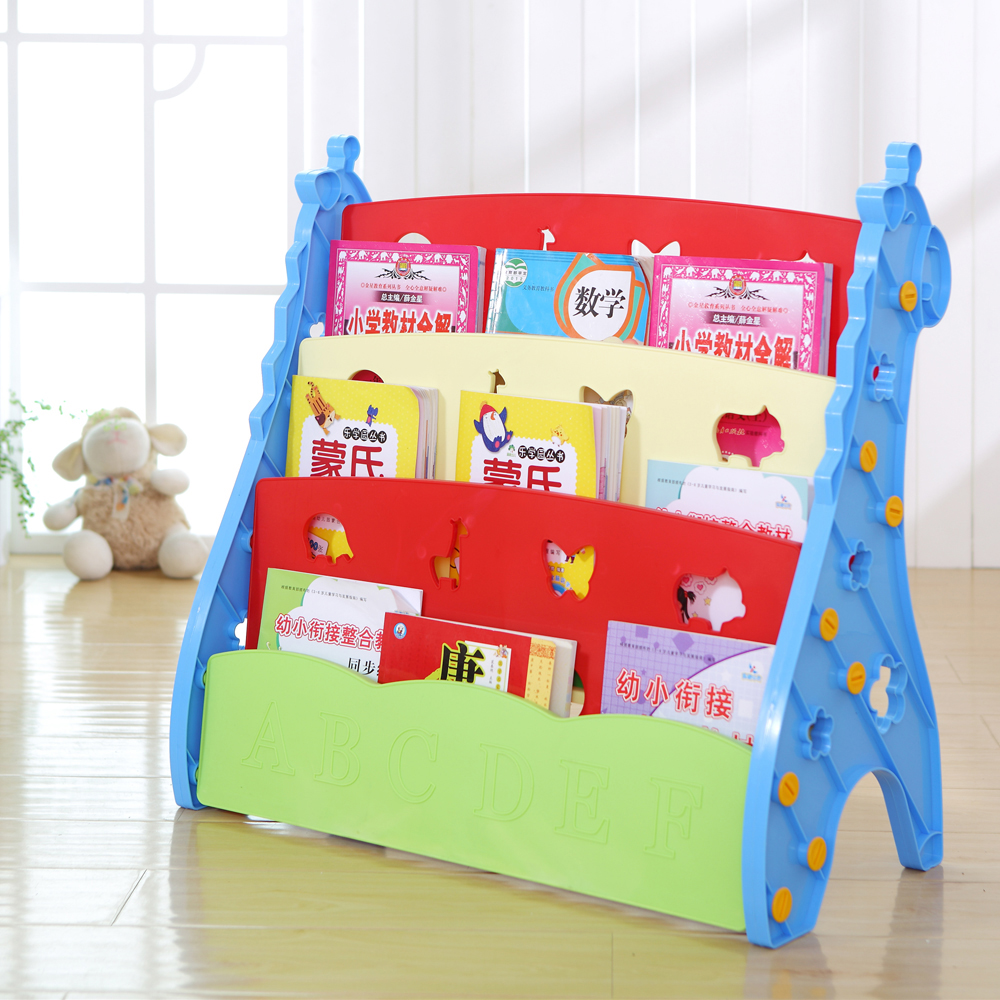 Красочные детские дешевые пластиковые Bookrack/книжный шкаф