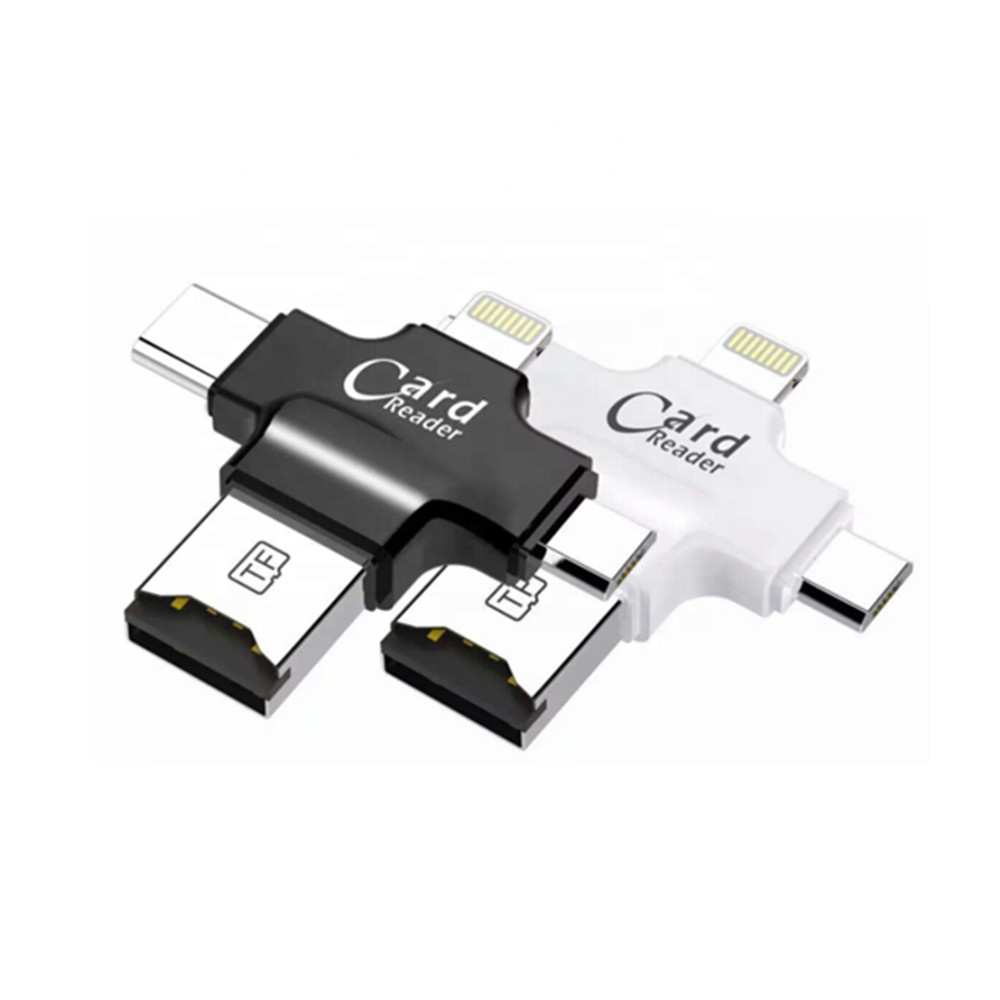 4 в 1 микро SD/ TF флэш-памяти кардридер для iPhone iOS/ PC USB C/ Android и многое другое
