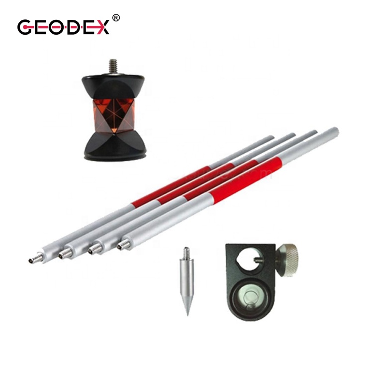 360 Degree Surveying Prism Reflector with 4x mini poles for robotic total station bridge & tunnel monitoring surveying project