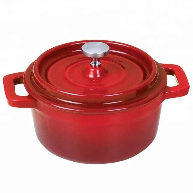Эмалированный чугунный мини-круглый Cocotte/кастрюля 0,25qt