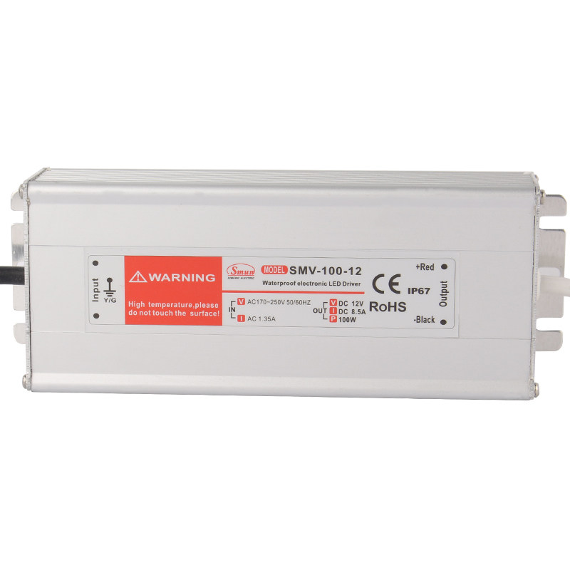 Водонепроницаемый светодиодный драйвер SMUN SMV-100-12 110VAC 220VAC до 12VDC 8.5A 100W IP67