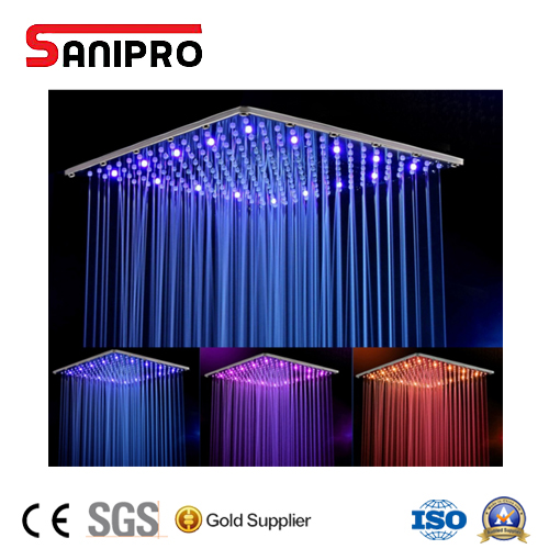 Sanipro квадратная душевая лейка с изменяемым цветом