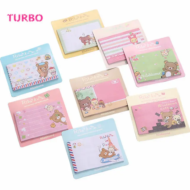 Business advertisement gifts OEM cheap print office writing and drawing stationery cute cartoon sticky notes for promotional
