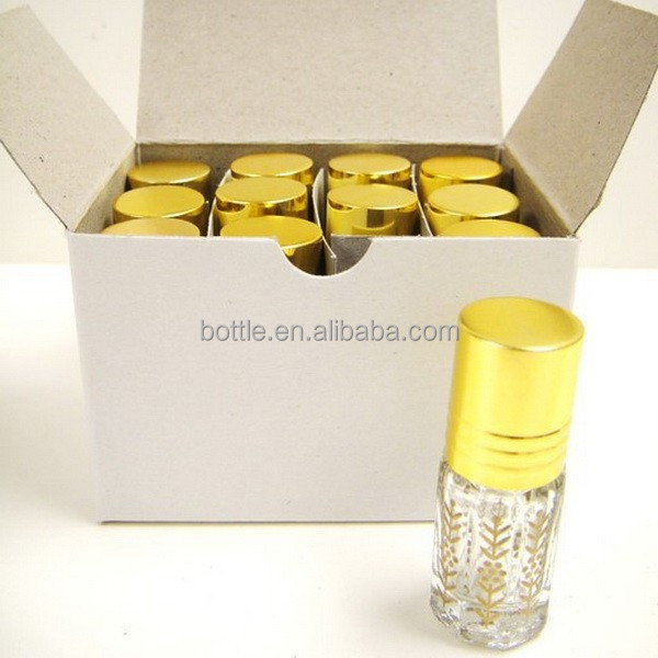 Оптовая продажа, стеклянная восьмиугольная бутылка attar 3 мл