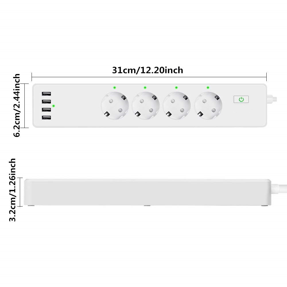 Высококачественный умный удлинитель с 4 USB-портами