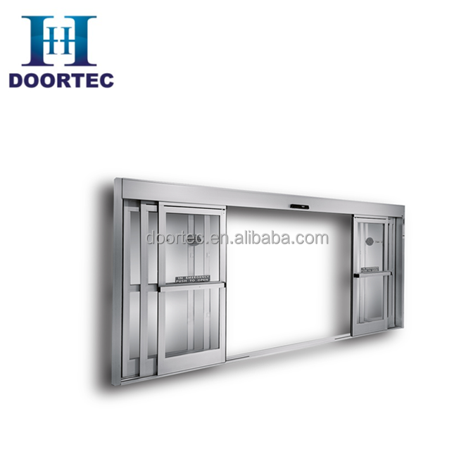 Автоматические стеклянные раздвижные двери Doortec HH200B, 24 В, 100 Вт, автоматическая телескопическая дверь