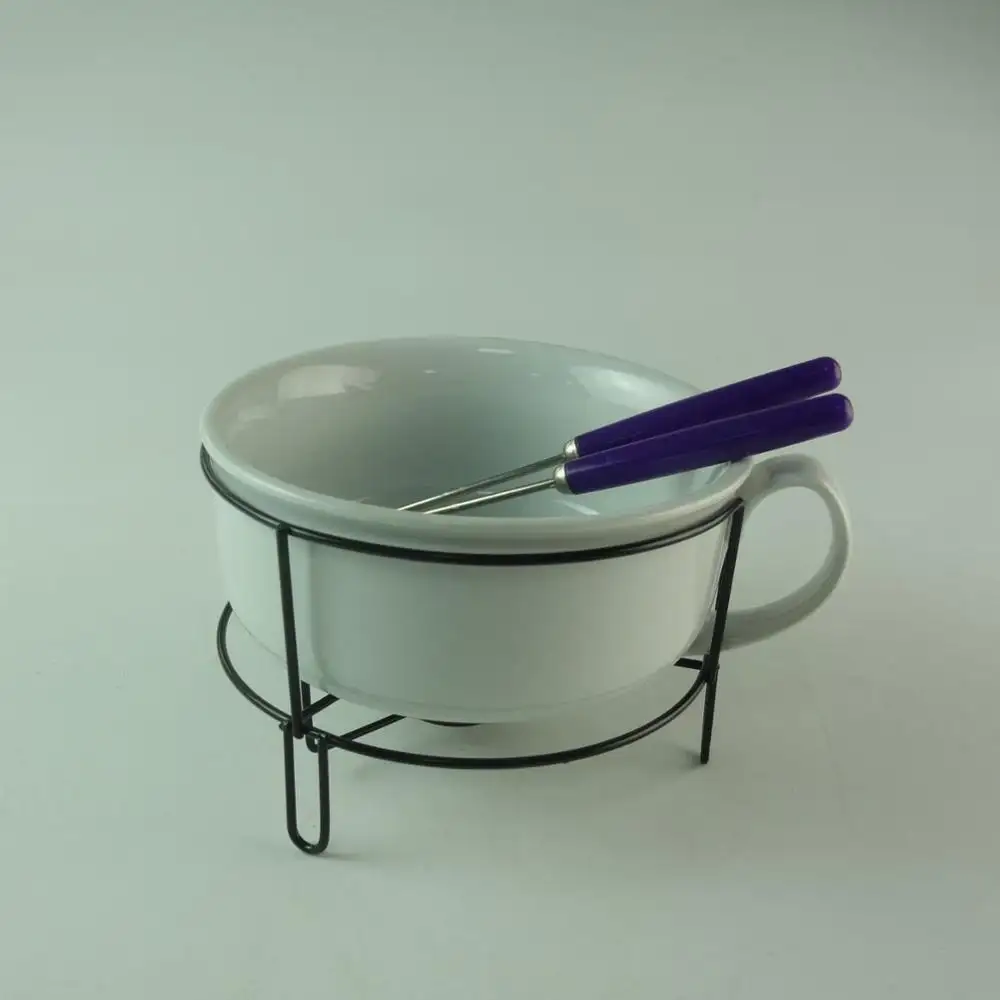 Керамика набор для шоколадного фондю сыр Fondue Dippers керамический емкость для сырного фондю фарфор с вилками