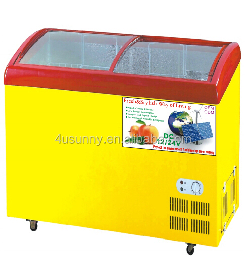 Single-temperature Deep chest Shop using DC 24V Display Freezer