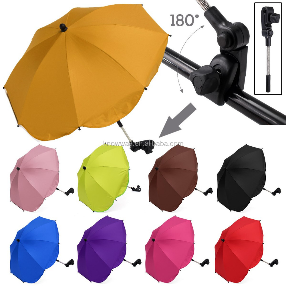 Custom Make Outdoor Clip On Pram Carriage Baby Sun Shade Umbrellas Baby Stroller Parasol