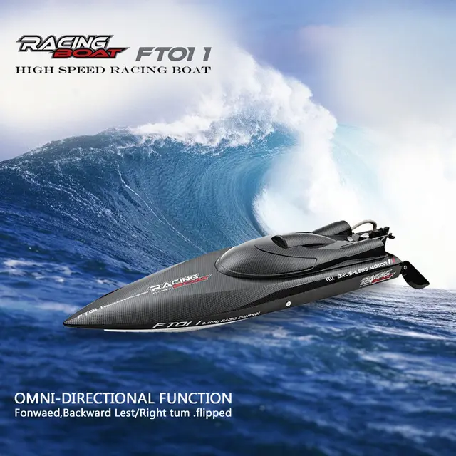 Feilun FT011 2.4G 55KM/H Speed Water Cooled Brushless Motor RC Racing Boat with Remote Control