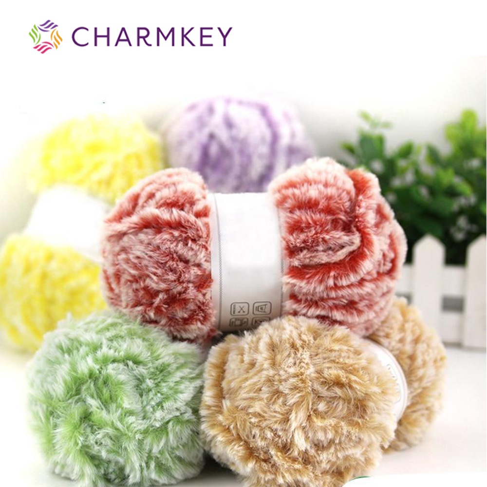 Charmkey, очень мягкая ткань из натурального искусственного меха, пряжа из натурального меха для вязания