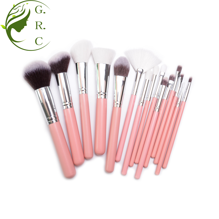 Женская кожа-дружелюбный maquillaje brusher Наборы 15 шт.. кисти для макияжа нейлоновые кисти объемные наборы для макияжа с PU кожаной сумкой для макияжа