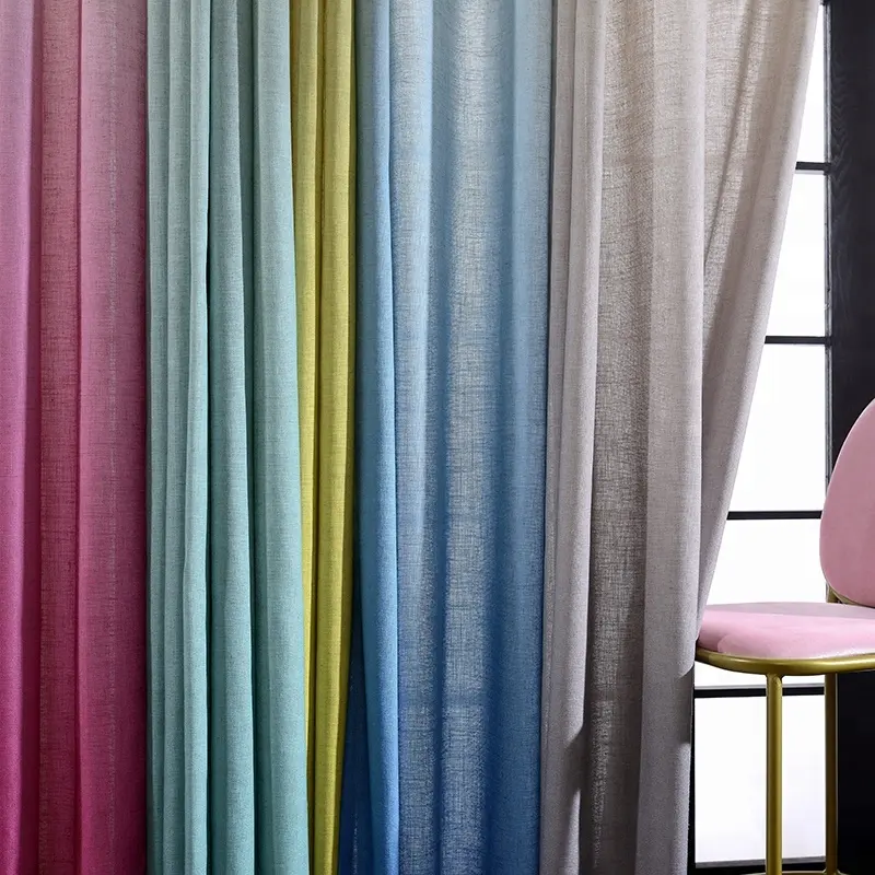 Home Textile Modern 100% Polyester Decoration Ombre Sheer Curtains