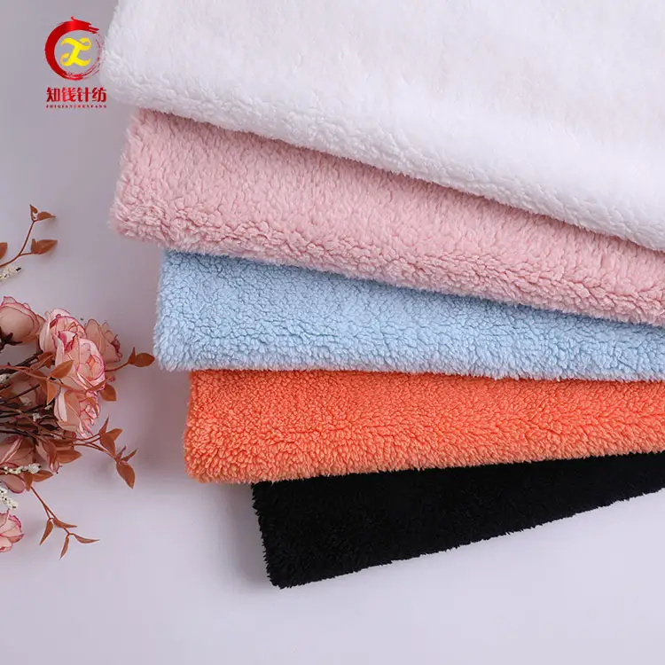 China supplier fleece pv plush polyester plain knitted fabric stock lot fabric shaoxing