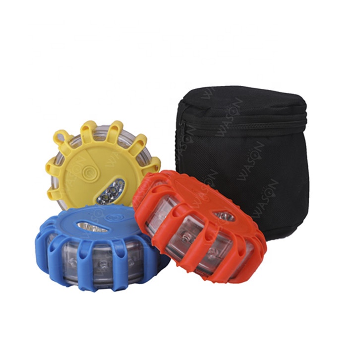 3 шт. в упаковке светодиодные дорожные сигнальные огни Roside Safety Light 9 режимов мигающий предупреждающий свет аварийный дисковый дорожный маяк с магнитным основанием и крюком