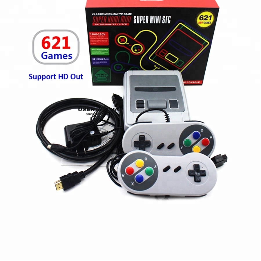 621 игр Мини ТВ портативная игровая консоль видео для игр SNES супер мини классическая SFC консоль с 2 контроллерами