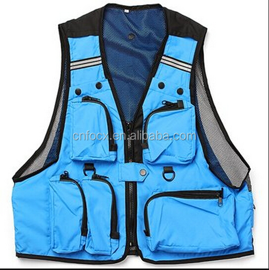 Multi Pockets Fishing Hunting Mesh Vest / Mens Outdoor Jacket / Pockets Mesh Vest